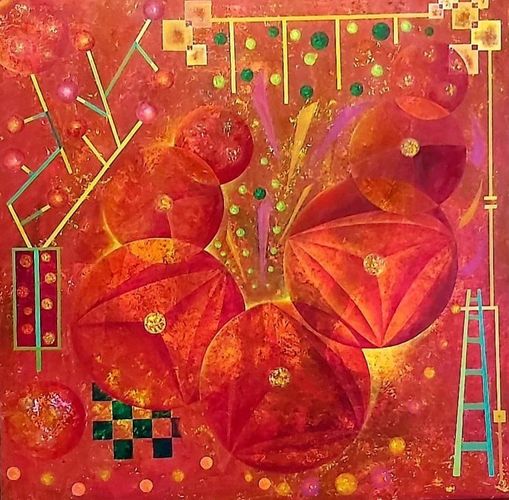 Cosmic Kisses III 90 x 90 cm